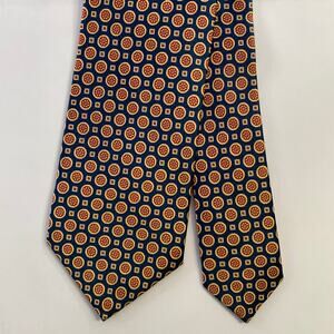 DOLCEPUNTA Navy Gold Floral Silk Tie